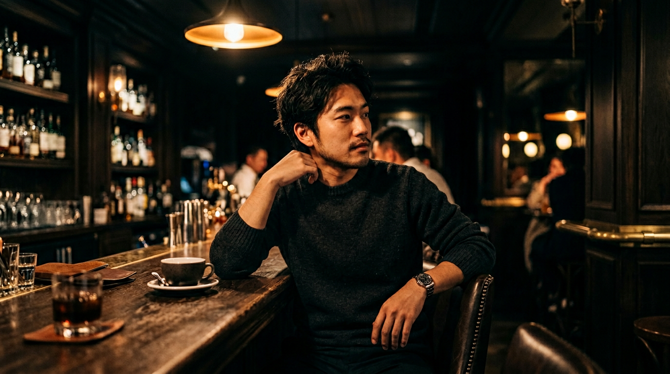 咖啡廳裡的男人